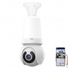 Camera De Supraveghere SIKS Cu Montare In Dulie E27 Sau Normal, Cu Bec Inclus, 3MP, HD, Detectare Persoane, Infrarosu, Rotire...