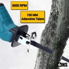 Fierastrau Pendular Cu Acumulator SIKS, 3000 RPM, 100 MM Adancime Taiere, 5 Panze De Taiere, Lumina De Lucru Led, Sina Ghidaj... Fierastrau Pendular Cu Acumulator SIKS, 3000 RPM, 100 MM Adancime Taiere, 5 Panze De Taiere, Lumina De Lucru Led, Sina Ghidaj...