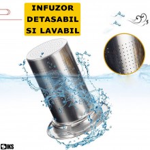 Ceainic Cu Infuzor Din Sticla Si Inox SIKS, 750ml, Rezistenta La Caldura, Antiexplozie, Usor de curatat, Sticla Borosilicata,...