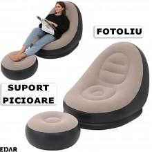Fotoliu Gonflabil EDAR Cu Suport Picioare, Pompa Inclusa, Pentru Interior/Exterior, Rezistent La Apa, Catifelat, Fotoliu 116x... Fotoliu Gonflabil EDAR Cu Suport Picioare, Pompa Inclusa, Pentru Interior/Exterior, Rezistent La Apa, Catifelat, Fotoliu 116x...