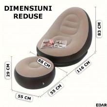 Fotoliu Gonflabil EDAR Cu Suport Picioare, Pompa Inclusa, Pentru Interior/Exterior, Rezistent La Apa, Catifelat, Fotoliu 116x... Fotoliu Gonflabil EDAR Cu Suport Picioare, Pompa Inclusa, Pentru Interior/Exterior, Rezistent La Apa, Catifelat, Fotoliu 116x...