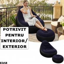 Fotoliu Gonflabil EDAR Cu Suport Picioare, Pompa Inclusa, Pentru Interior/Exterior, Rezistent La Apa, Catifelat, Fotoliu 116x... Fotoliu Gonflabil EDAR Cu Suport Picioare, Pompa Inclusa, Pentru Interior/Exterior, Rezistent La Apa, Catifelat, Fotoliu 116x...
