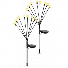 Set 2 x Lampa Solara Decorativa EDAR, Impermeabila, Efect De Licurici, Doua Moduri De Lumina, Fixare In Pamant, Tarus Inclus,...