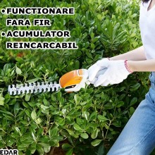 Foarfeca Electrica Pe Acumulator EDAR Pentru Tuns Iarba/Arbusti/Gard Viu, 2 Foarfeci Interschimbabile, Lame Din Otel Inoxidab... Foarfeca Electrica Pe Acumulator EDAR Pentru Tuns Iarba/Arbusti/Gard Viu, 2 Foarfeci Interschimbabile, Lame Din Otel Inoxidab...