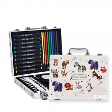 Set Artistic EDAR De Pictura Si Desen, 46 Piese, Pentru Copii, Carte De Colorat, Tip Valiza Pentru Depozitare Si Transport, M...