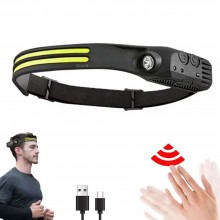 Lanterna frontala LED EDAR, Model W689-2, Pentru Cap, Profesionala, 3 Surse De Iluminare, Alimentare USB, 6 Moduri Lumina, Pe...