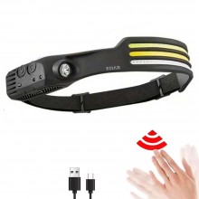 Lanterna frontala LED EDAR, Model W689-3, Pentru Cap, Profesionala, 4 Surse De Iluminare, Alimentare USB, 8 Moduri Lumina, Pe...
