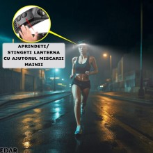 Lanterna frontala LED EDAR, Model W689-3, Pentru Cap, Profesionala, 4 Surse De Iluminare, Alimentare USB, 8 Moduri Lumina, Pe...