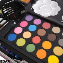 Set EDAR De Pictura Si Desen, Trusa Creativa, 145 De Piese, Pentru Copii, Tip Valiza, Model Unicorn, Roz