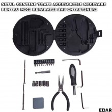 Trusa De Scule EDAR Pentru Uz Casnic, Cutie Depozitare In Forma De Roata, Portabila, 23 Piese Otel Inoxidabil, Pentru Reparat... Trusa De Scule EDAR Pentru Uz Casnic, Cutie Depozitare In Forma De Roata, Portabila, 23 Piese Otel Inoxidabil, Pentru Reparat...