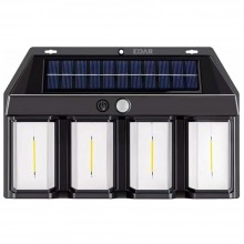 Lampa Solara EDAR, Panou Solar Incorporat, Pentru Casa, Terasa, Gradina, Montare Pe Perete, 4 Lampi Luminoase, 3 Moduri De Lu...