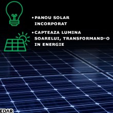 Lampa Solara EDAR, Panou Solar Incorporat, Pentru Casa, Terasa, Gradina, Montare Pe Perete, 4 Lampi Luminoase, 3 Moduri De Lu... Lampa Solara EDAR, Panou Solar Incorporat, Pentru Casa, Terasa, Gradina, Montare Pe Perete, 4 Lampi Luminoase, 3 Moduri De Lu...