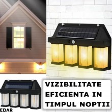 Lampa Solara EDAR, Panou Solar Incorporat, Pentru Casa, Terasa, Gradina, Montare Pe Perete, 4 Lampi Luminoase, 3 Moduri De Lu... Lampa Solara EDAR, Panou Solar Incorporat, Pentru Casa, Terasa, Gradina, Montare Pe Perete, 4 Lampi Luminoase, 3 Moduri De Lu...