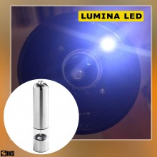Rasnita Electrica SIKS Pentru Sare/Piper, Rasnita Condimente, Cu Led, 4 Baterii AA (Neincluse), Inox, 22x5 cm, Argintie