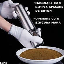 Rasnita Electrica EDAR Cu Un Compartiment Si Functionare Pe Baterii, Pentru Sare, Piper, Condimente, Nivel Macinare Reglabil,... Rasnita Electrica EDAR Cu Un Compartiment Si Functionare Pe Baterii, Pentru Sare, Piper, Condimente, Nivel Macinare Reglabil,...