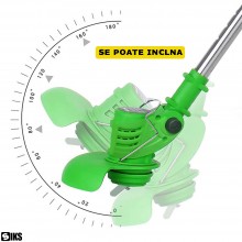 Motocoasa Electrica Cu Acumulator 24V SIKS, Brat Ajustabil, 2 Lame, 2 Acumulatori, 1 Disc Pentru Taiere, 18000 RPM, 2-3 Ore A...