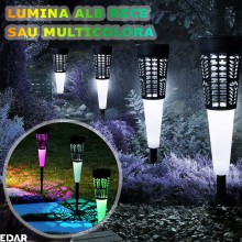 Set 6 x Lampa Decorativa Cu Alimentare Solara EDAR, Panou Solar, Lumina Alb Rece Sau Multicolora, Fixare In Pamant, Tarus Inc... Set 6 x Lampa Decorativa Cu Alimentare Solara EDAR, Panou Solar, Lumina Alb Rece Sau Multicolora, Fixare In Pamant, Tarus Inc...