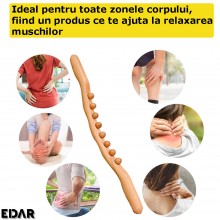Bat Pentru Masaj EDAR, Din Lemn De Fag, Cu 8 Puncte Masaj, Design Concav-Convex, Maro Bat Pentru Masaj EDAR, Din Lemn De Fag, Cu 8 Puncte Masaj, Design Concav-Convex, Maro