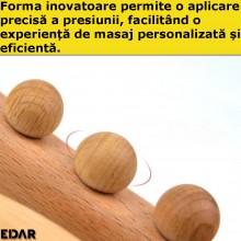 Bat Pentru Masaj EDAR, Din Lemn De Fag, Cu 8 Puncte Masaj, Design Concav-Convex, Maro Bat Pentru Masaj EDAR, Din Lemn De Fag, Cu 8 Puncte Masaj, Design Concav-Convex, Maro