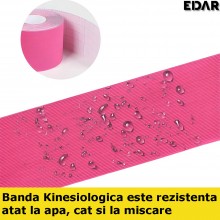 Banda Kinesiologica Edar Pentru Suportul Muschilor, Pentru Sportivi Si Atleti, Roz Banda Kinesiologica Edar Pentru Suportul Muschilor, Pentru Sportivi Si Atleti, Roz