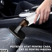 Aspirator Portabil EDAR, De Mana, Reincarcabil Cu Acumulator 2000mAh, Pentru Casa, Masina, Birou, Par Animale, Tastaturi, Spa... Aspirator Portabil EDAR, De Mana, Reincarcabil Cu Acumulator 2000mAh, Pentru Casa, Masina, Birou, Par Animale, Tastaturi, Spa...