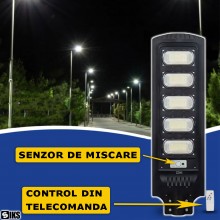 Lampa Solara Stradala Sau Gradina SIKS Cu Panou Solar Incorporat, Felinar Stradal De Exterior, 200W, 240 LED SMD, Lumina Neut...