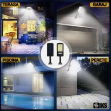 Lampa Solara De Exterior SIKS, Cu Panou Solar, Pentru Gradina, Alee, Intrare Casa, Lampa Cu 120 Leduri Cob, Lumina Neutra, Co...