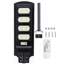 Lampa Solara Stradala Sau Gradina SIKS Cu Panou Solar Incorporat, De Exterior, 198 LED SMD, Lumina Neutra, Control Telecomand...