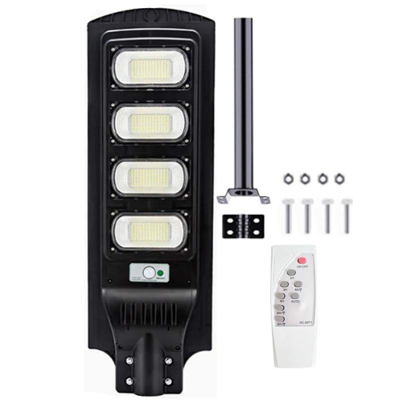 Lampa Solara Stradala Sau Gradina SIKS Cu Panou Solar Incorporat, De Exterior, 198 LED SMD, Lumina Neutra, Control Telecomand...
