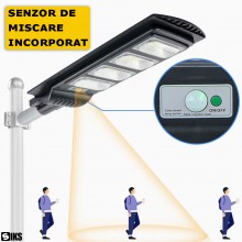 Lampa Solara Stradala Sau Gradina SIKS Cu Panou Solar Incorporat, De Exterior, 198 LED SMD, Lumina Neutra, Control Telecomand...