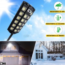 Lampa Solara Stradala Sau Gradina SIKS Cu Panou Solar Incorporat, De Exterior, 442 LED SMD, Lumina Neutra, Control Telecomand...