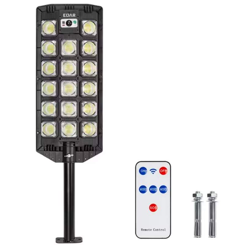 Lampa Solara EDAR Pentru Exterior, Iluminat Stradal Sau Gradina, Model W7101A6, 442 Led SMD, Lumina Neutra, Senzori De Miscar...