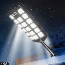 Lampa Solara EDAR Pentru Exterior, Iluminat Stradal Sau Gradina, Model W7101A6, 442 Led SMD, Lumina Neutra, Senzori De Miscar...
