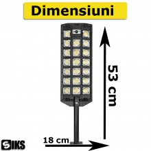 Lampa Solara SIKS Stradala Sau Gradina Cu Incarcare Solara, Panou Solar Incorporat, De Exterior, 598 LED, Cu Senzori de Amurg...