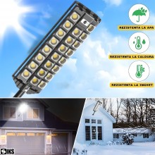 Lampa Solara SIKS Stradala Sau Gradina Cu Incarcare Solara, Panou Solar Incorporat, De Exterior, 598 LED, Cu Senzori de Amurg...