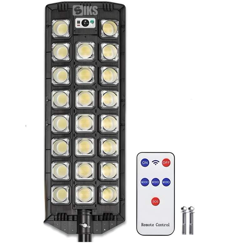 Lampa Solara SIKS Stradala Sau Gradina Cu Incarcare Solara, Panou Solar Incorporat, De Exterior, 598 LED, Cu Senzori de Amurg...