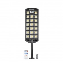 Lampa EDAR Solara De Exterior, Panou Solar Incorporat, 598 LED, Lumina Neutra, Control Din Telecomanda, Senzori de Amurg, Mis...
