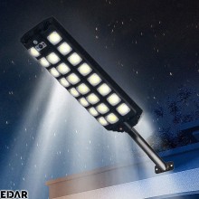 Lampa EDAR Solara De Exterior, Panou Solar Incorporat, 598 LED, Lumina Neutra, Control Din Telecomanda, Senzori de Amurg, Mis...
