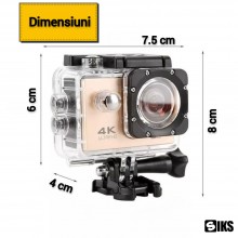Camera Sport 4k SIKS, Rezistenta La Apa, Foto/Video, Ecran LCD, Aurie Camera Sport 4k SIKS, Rezistenta La Apa, Foto/Video, Ecran LCD, Aurie