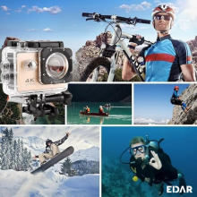Camera EDAR Foto/Video Sport 4k, Ecran Lcd 2 Inch, Rezistenta La Apa, Ecran Lcd 2 Inch, Aurie