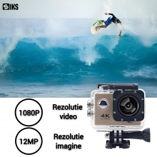 Camera EDAR Foto/Video Sport 4k, Ecran Lcd 2 Inch, Rezistenta La Apa, Ecran Lcd 2 Inch, Aurie