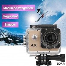 Camera EDAR Foto/Video Sport 4k, Ecran Lcd 2 Inch, Rezistenta La Apa, Ecran Lcd 2 Inch, Aurie