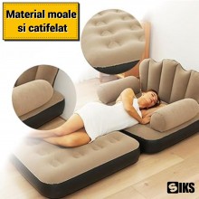 Fotoliu Gonflabil Si Sezlong Gonflabil SIKS, 2 in 1, Pliabil, Multifunctional, Exterior Catifelat, Realizat Din PVC, Dimensiu... Fotoliu Gonflabil Si Sezlong Gonflabil SIKS, 2 in 1, Pliabil, Multifunctional, Exterior Catifelat, Realizat Din PVC, Dimensiu...