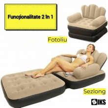 Fotoliu Gonflabil Si Sezlong Gonflabil SIKS, 2 in 1, Pliabil, Multifunctional, Exterior Catifelat, Realizat Din PVC, Dimensiu... Fotoliu Gonflabil Si Sezlong Gonflabil SIKS, 2 in 1, Pliabil, Multifunctional, Exterior Catifelat, Realizat Din PVC, Dimensiu...