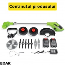 Motocoasa EDAR Electrica, Fara Fir, Disc, 2 Acumulatori 48V, 18000 RPM, Autonomie Mare, Putere 800W, 3 Tipuri De Lame De Taie... Motocoasa EDAR Electrica, Fara Fir, Disc, 2 Acumulatori 48V, 18000 RPM, Autonomie Mare, Putere 800W, 3 Tipuri De Lame De Taie...