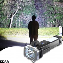 Lanterna Multifunctionala EDAR Cu Ciocan De Siguranta Si Cutter, Prindere Magnetica, Functie De Lampa De Veghe, Reincarcabila...