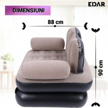 Fotoliu Gonflabil EDAR 2 In 1, Pompa Inclusa, Utilizare Ca Fotoliu Sau Sezlong, Pentru Interior/Exterior, Rezistent La Apa, C... Fotoliu Gonflabil EDAR 2 In 1, Pompa Inclusa, Utilizare Ca Fotoliu Sau Sezlong, Pentru Interior/Exterior, Rezistent La Apa, C...