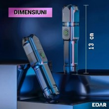 Lanternă cu Luminozitate Reglabilă EDAR, Profesionala, Din Aluminiu, Focalizare Telescopică, Rază De 200 Metri, LED 36W, Rezi...