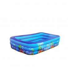 Piscina Gonflabila SIKS Pentru Copii, Exterior / Gradina, Cu Baza Podea Moale Gonflabila, Dimensiuni 150 x 102 x 50 cm, 3 Ine...