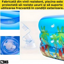 Piscina Gonflabila SIKS Pentru Copii, Exterior / Gradina, Cu Baza Podea Moale Gonflabila, Dimensiuni 150 x 102 x 50 cm, 3 Ine... Piscina Gonflabila SIKS Pentru Copii, Exterior / Gradina, Cu Baza Podea Moale Gonflabila, Dimensiuni 150 x 102 x 50 cm, 3 Ine...